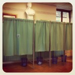 Empty voting booths