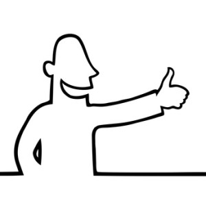 Man with thumbs up